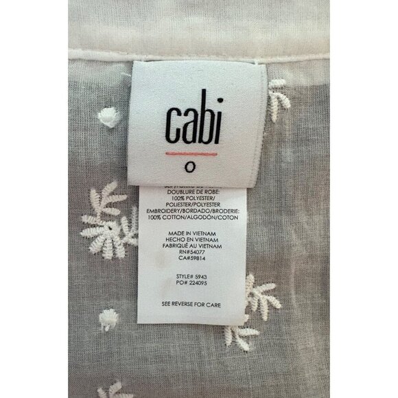 CAbi Midsummer Night White Embroidered Boho Dress Shirtdress Size 0 - Picture 12 of 16